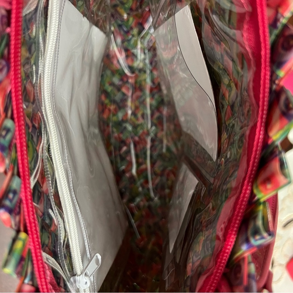 Prezzo bag #3407 Martini woven colorful fun candy wrapper style pink handle rare - Picture 5 of 9